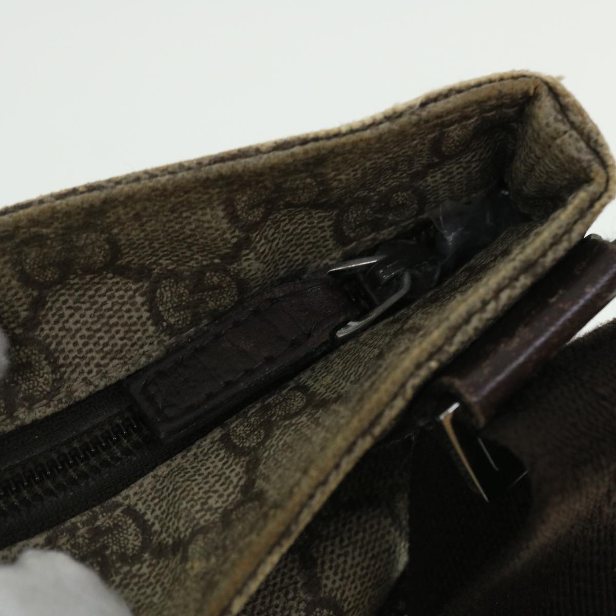 GUCCI GG Canvas Shoulder Bag PVC Leather Beige 141626 50737