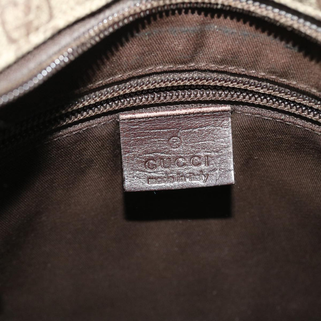 GUCCI GG Canvas Shoulder Bag PVC Leather Beige 141626 50737