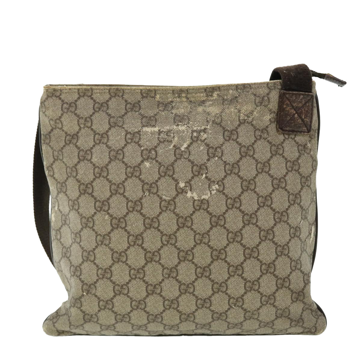 GUCCI GG Canvas Shoulder Bag PVC Leather Beige 141626 50737