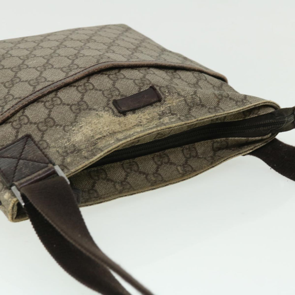 GUCCI GG Canvas Shoulder Bag PVC Leather Beige 141626 50737