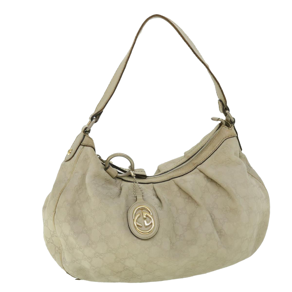 GUCCI GG Canvas Guccissima Shoulder Bag Beige 232955 50740