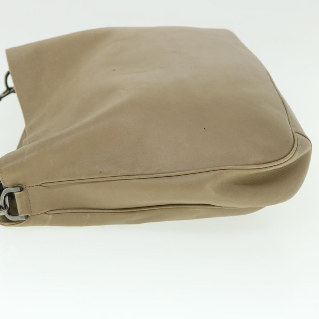 GUCCI Bamboo Shoulder Bag Leather 2way Beige 50744