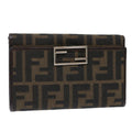 FENDI Zucca Canvas Wallet Black Brown 50751