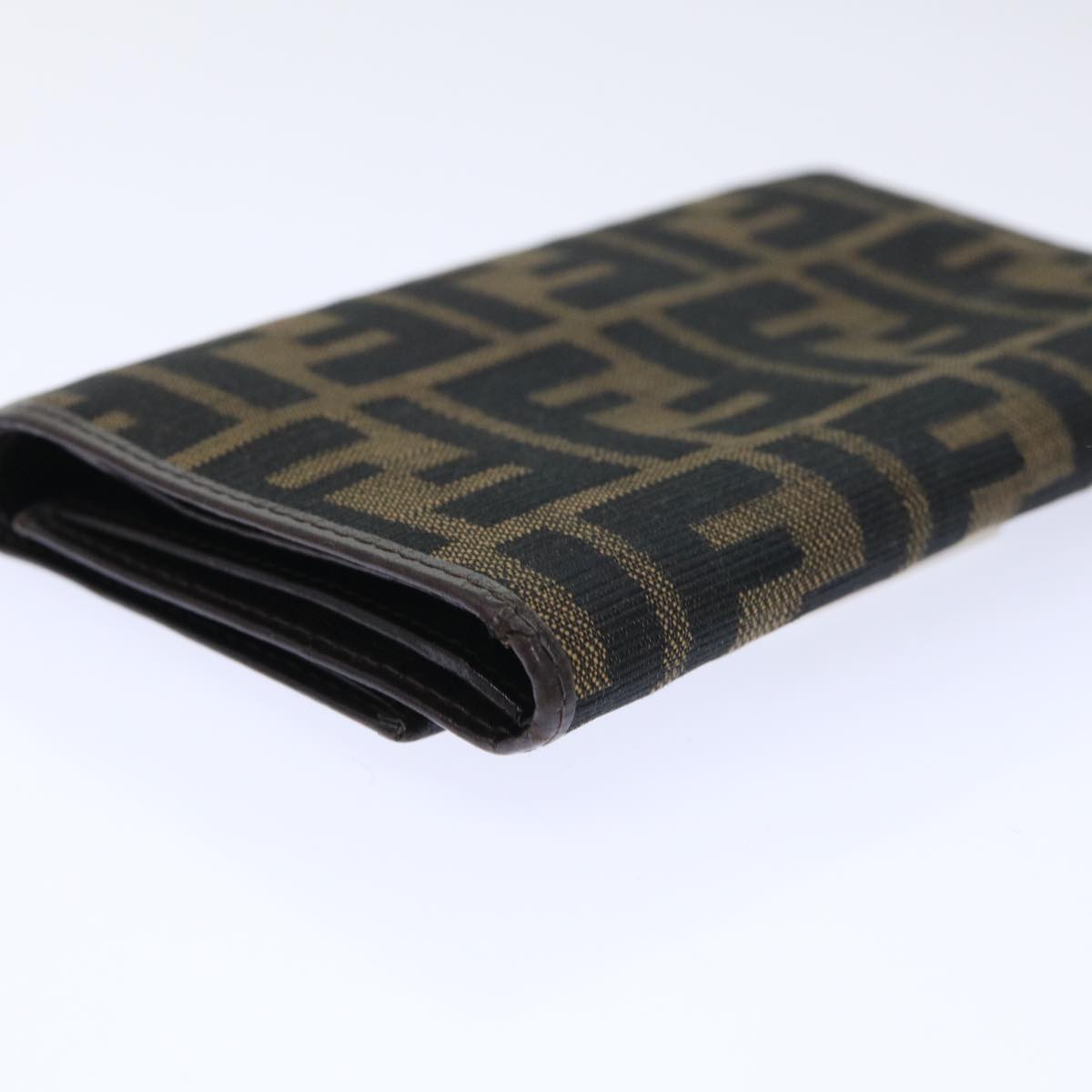 FENDI Zucca Canvas Wallet Black Brown 50751