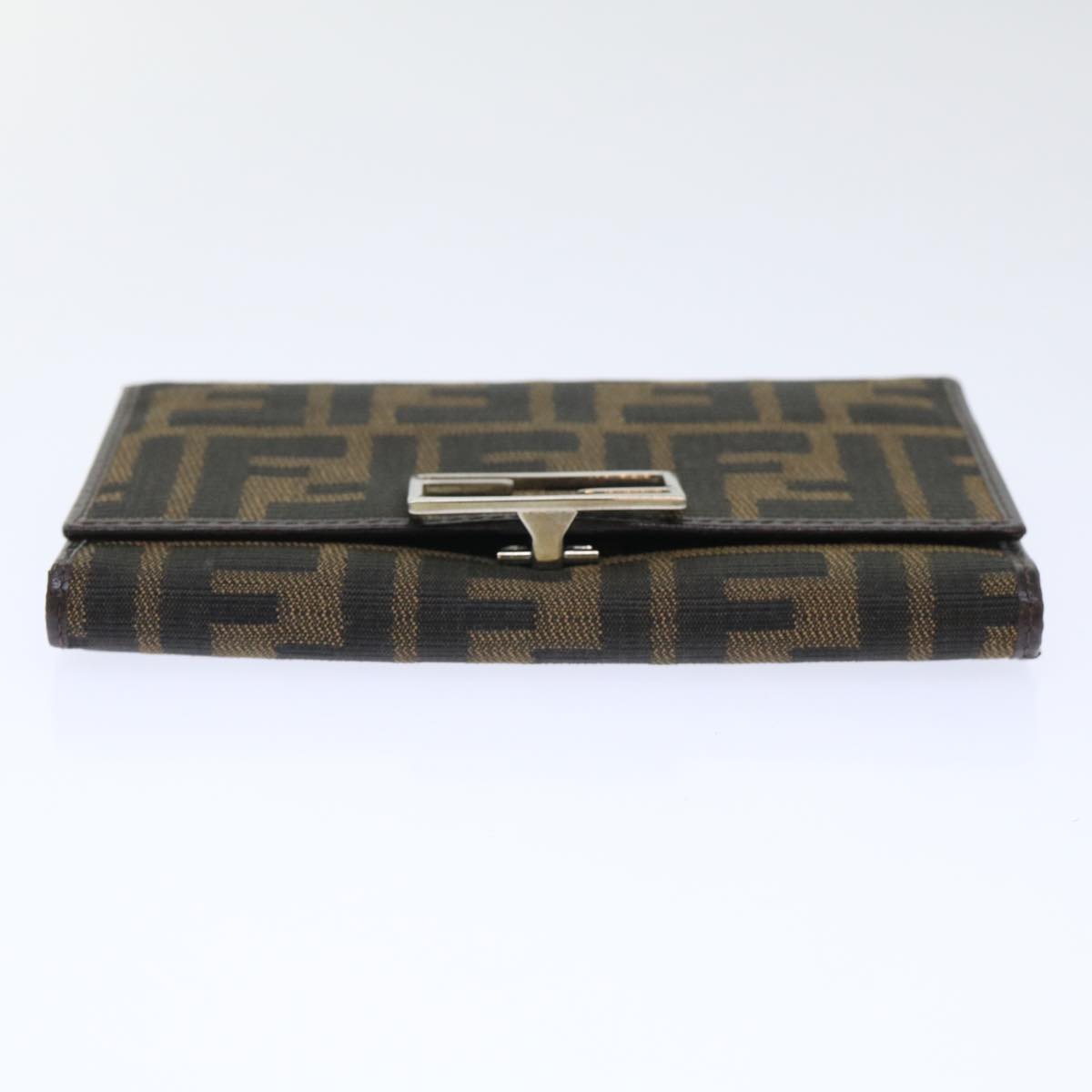 FENDI Zucca Canvas Wallet Black Brown 50751