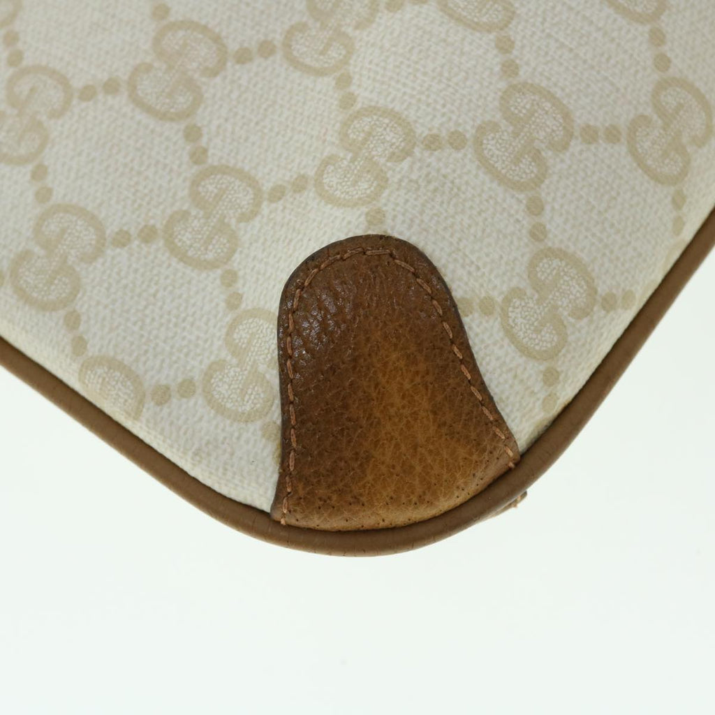 GUCCI GG Canvas Clutch Bag PVC Leather White 156.02.075 50774