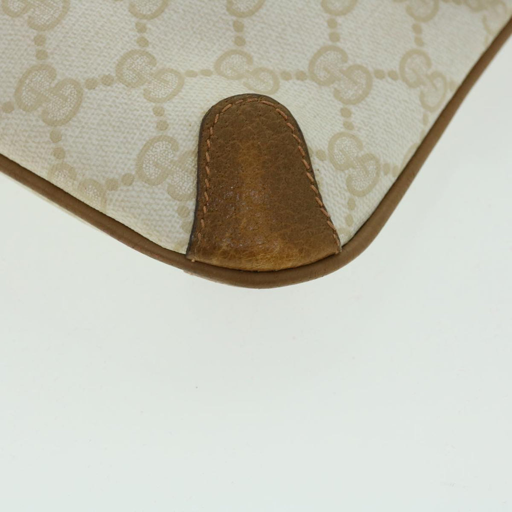 GUCCI GG Canvas Clutch Bag PVC Leather White 156.02.075 50774