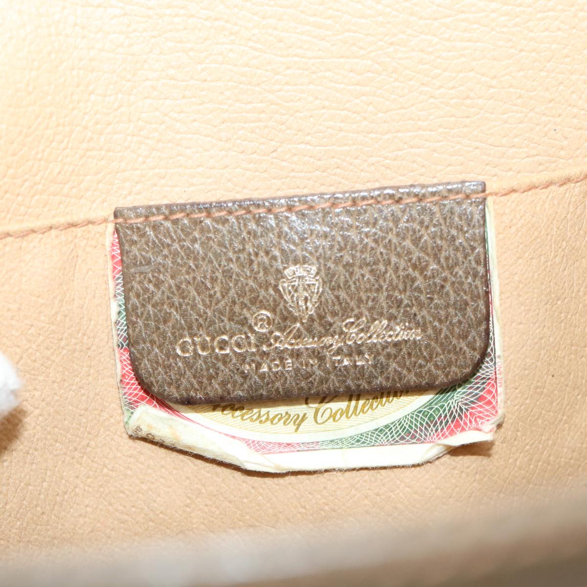 GUCCI GG Canvas Web Sherry Line Clutch Bag PVC Leather Beige Red 50794