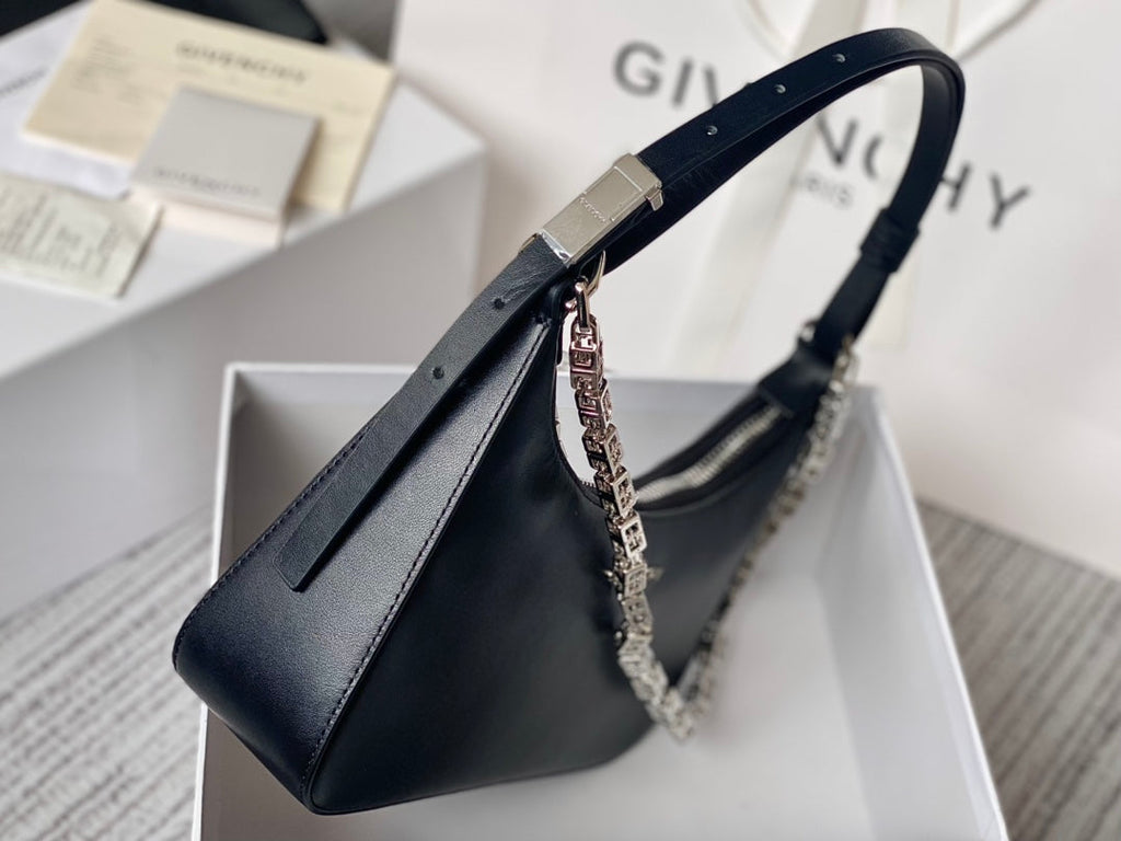 gv Small Moon Cut Out Bag Black For Women, Handbags, Shoulder Bags 9.8in/25cm GVC GLAMI50LGB1A4-001