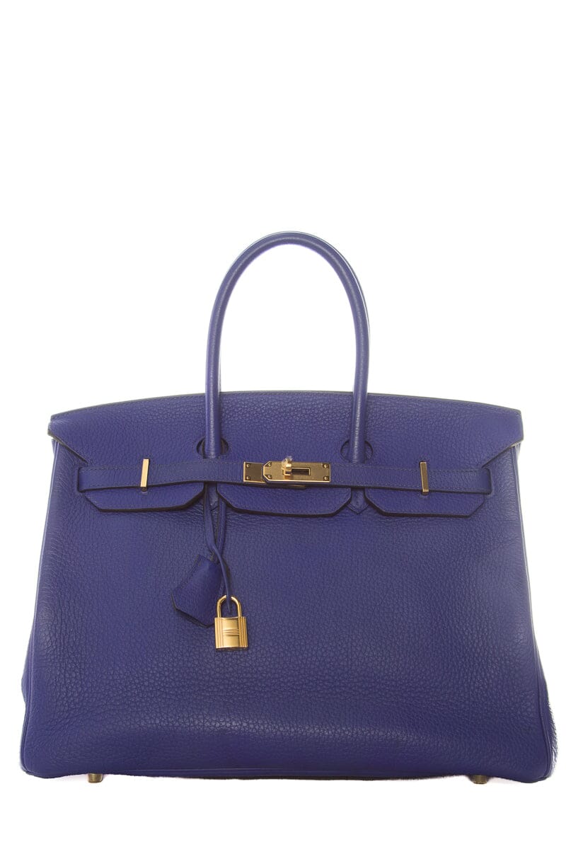 HermÃƒÆ’Ã‚Â¨s Blue Electric Birkin 35 Togo GHW  Handbag