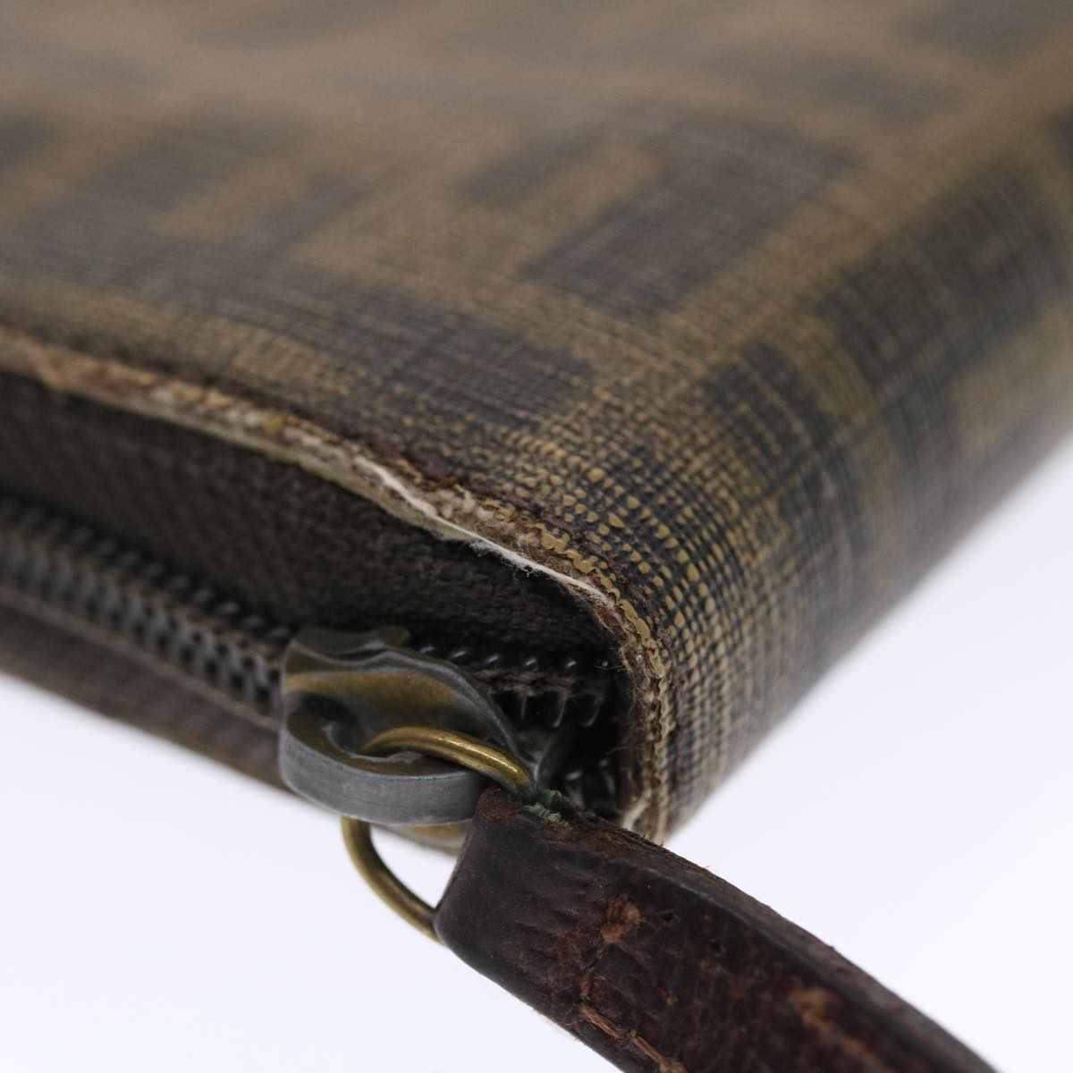 FENDI Zucca Canvas Long Wallet Black Brown 50814