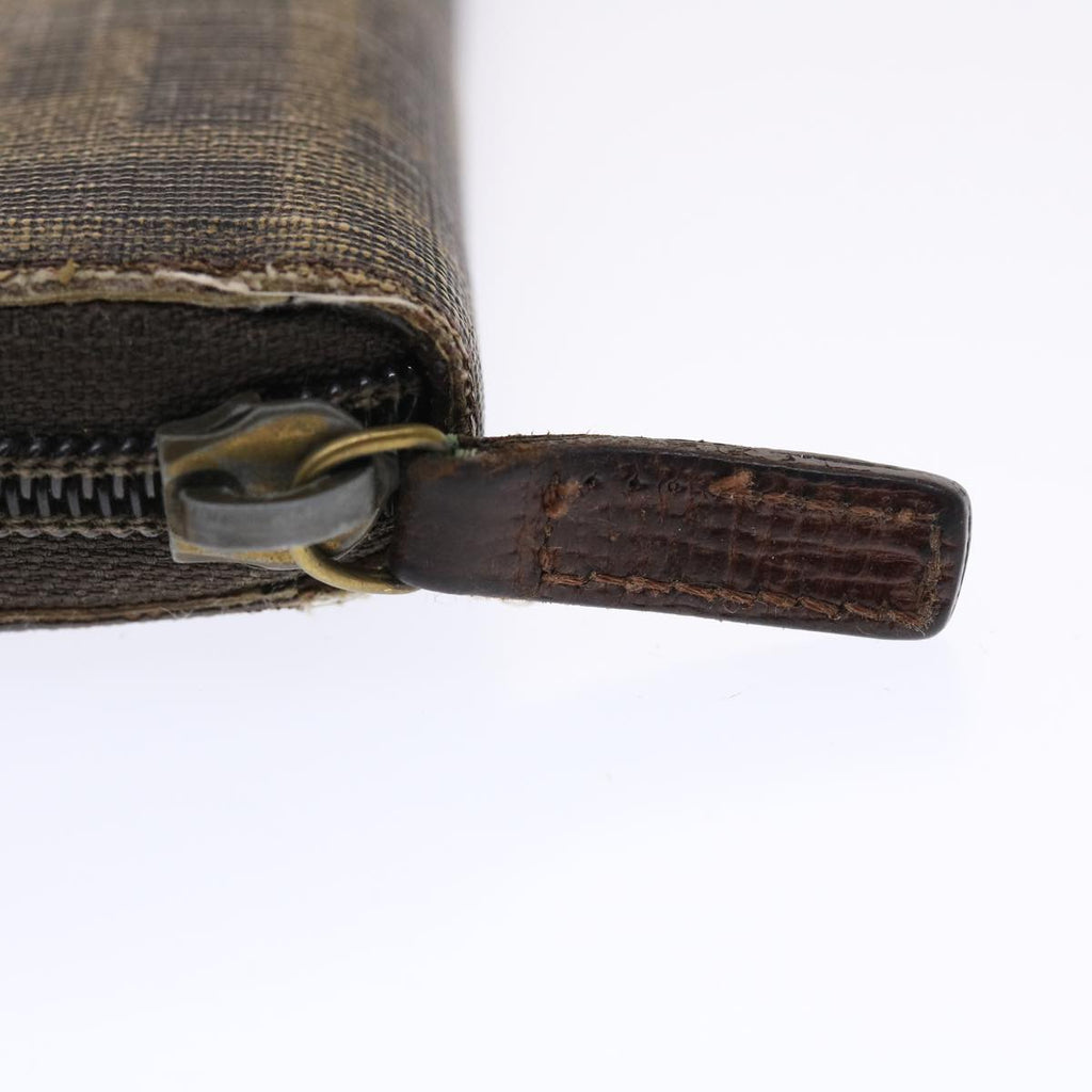 FENDI Zucca Canvas Long Wallet Black Brown 50814