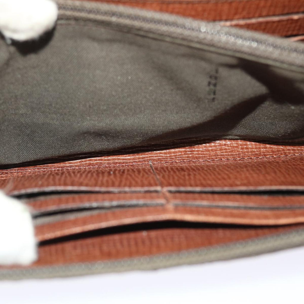 FENDI Zucca Canvas Long Wallet Black Brown 50814