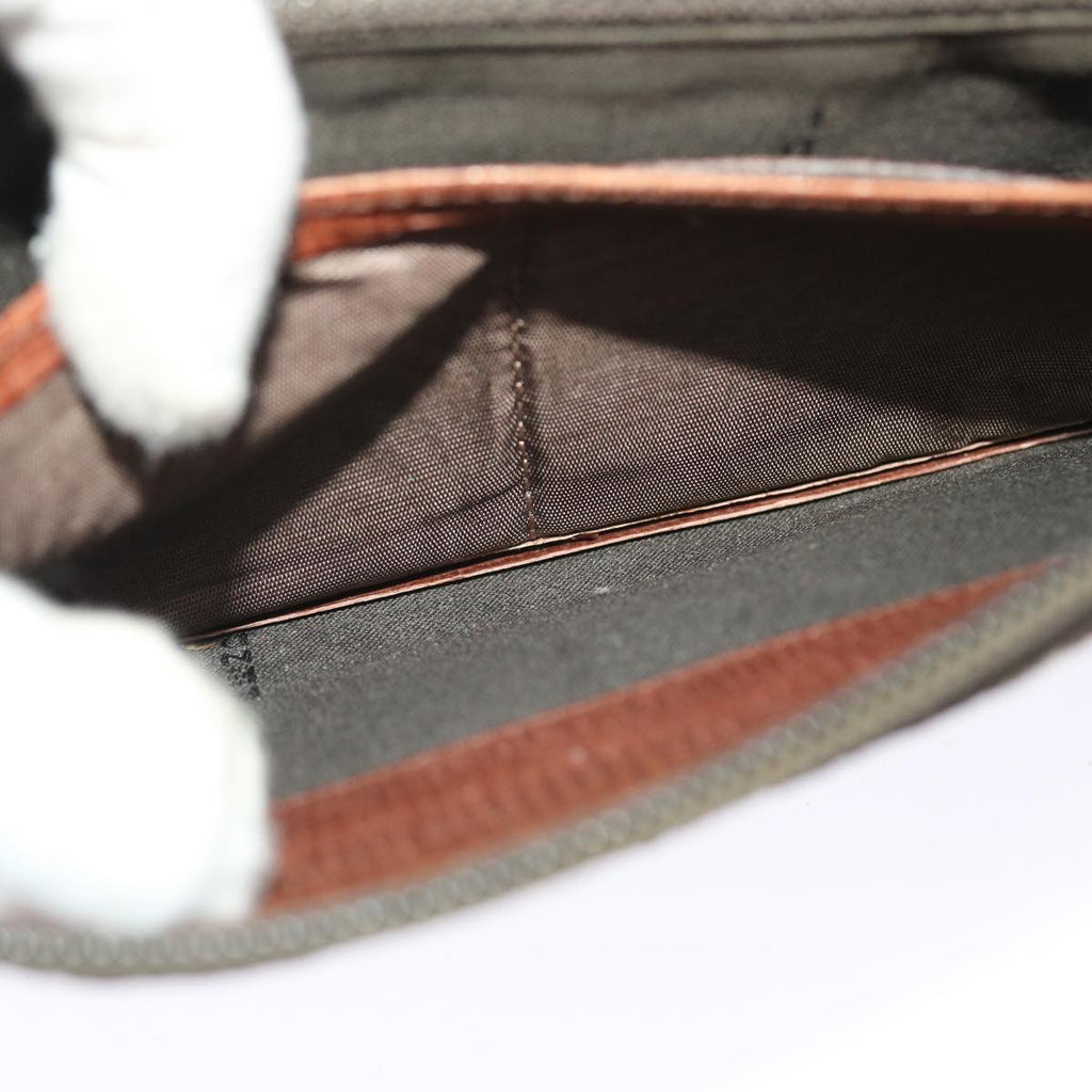 FENDI Zucca Canvas Long Wallet Black Brown 50814