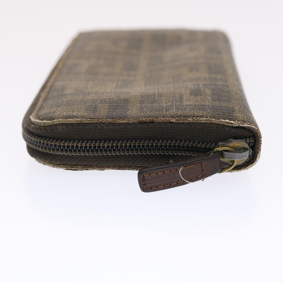 FENDI Zucca Canvas Long Wallet Black Brown 50814