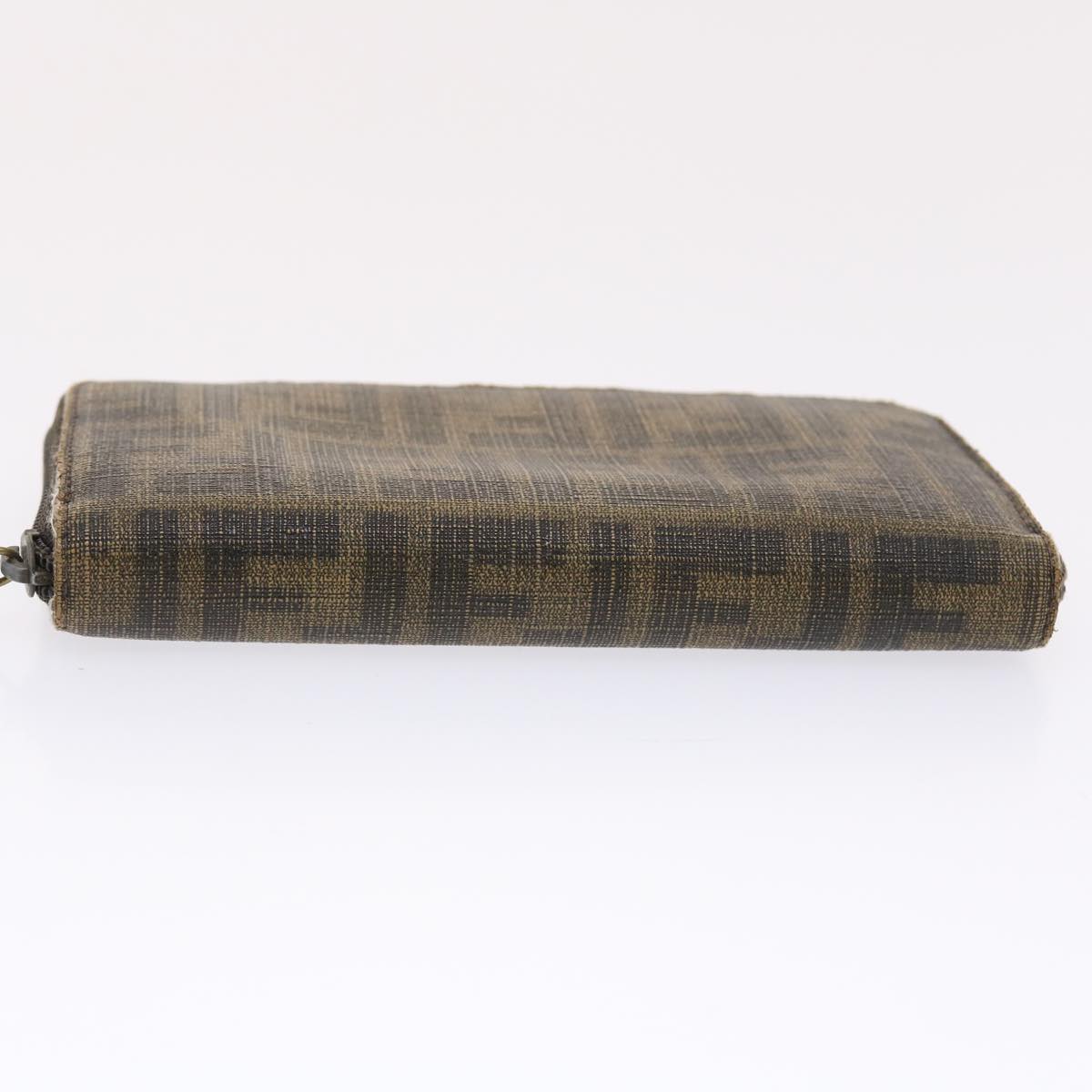 FENDI Zucca Canvas Long Wallet Black Brown 50814