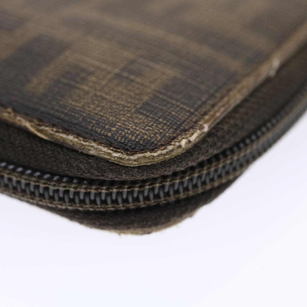 FENDI Zucca Canvas Long Wallet Black Brown 50814
