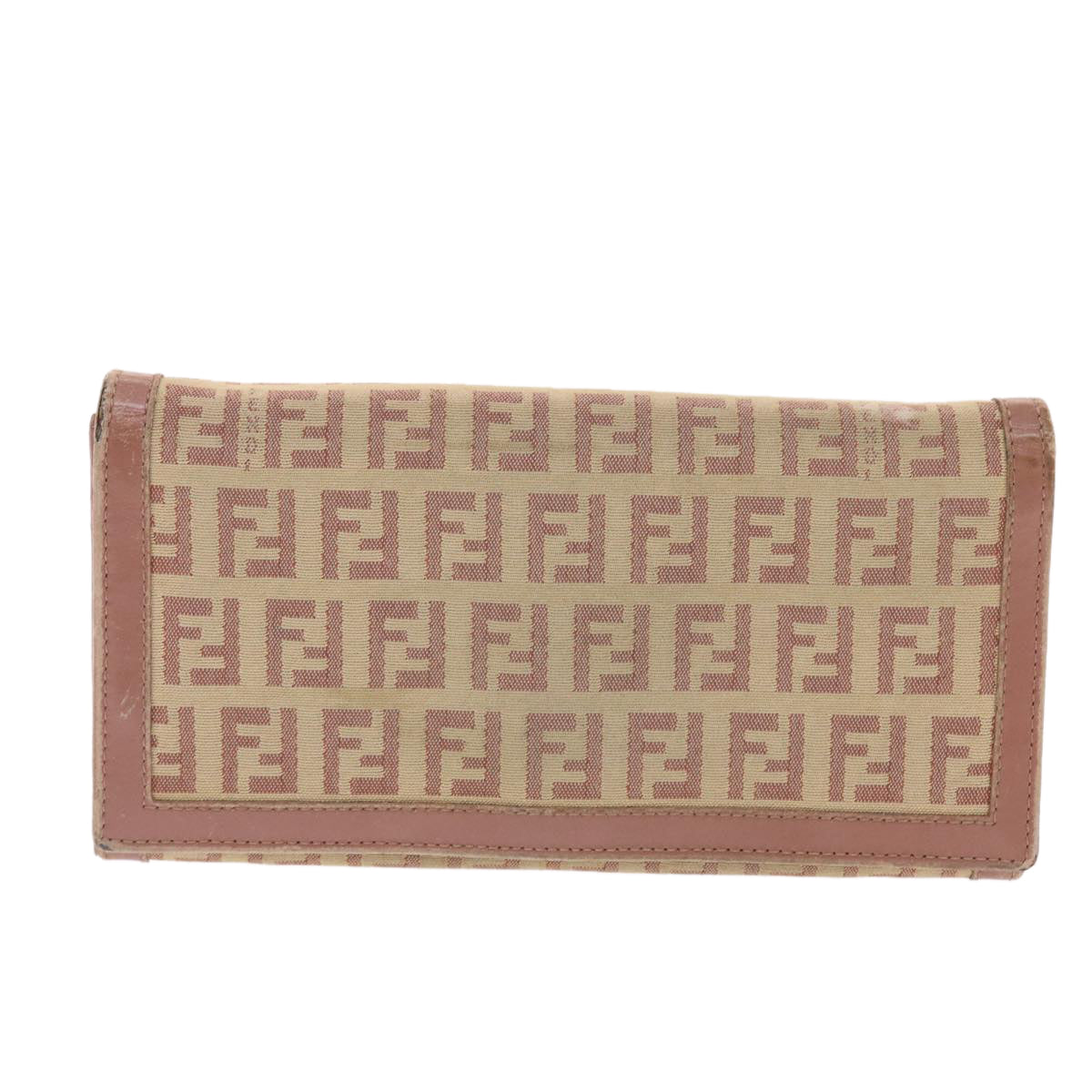 FENDI Zucchino Canvas Long Wallet Pink 50821