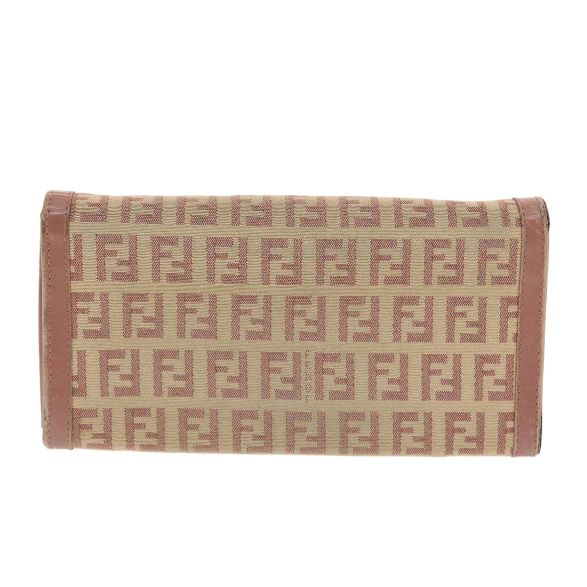 FENDI Zucchino Canvas Long Wallet Pink 50821