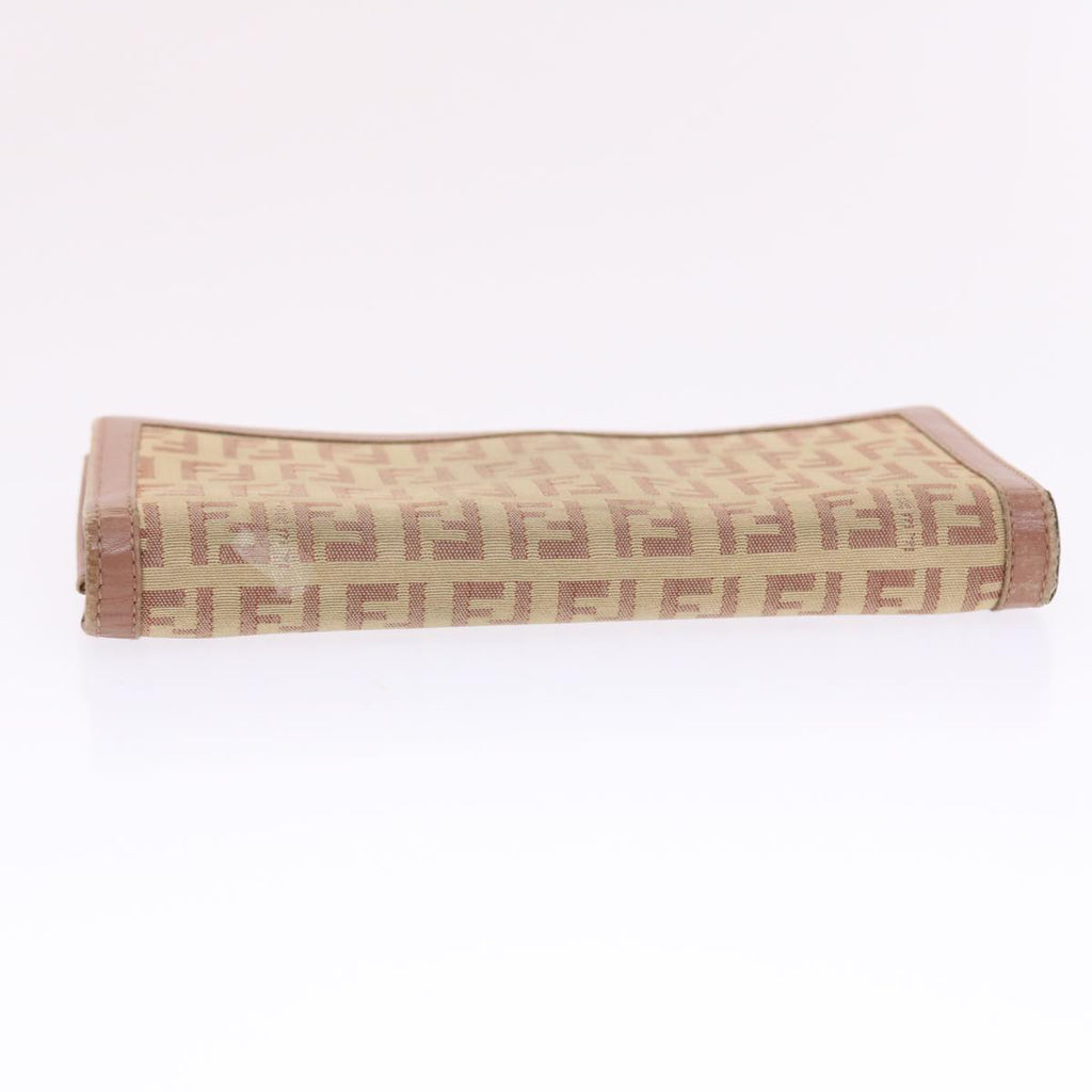 FENDI Zucchino Canvas Long Wallet Pink 50821