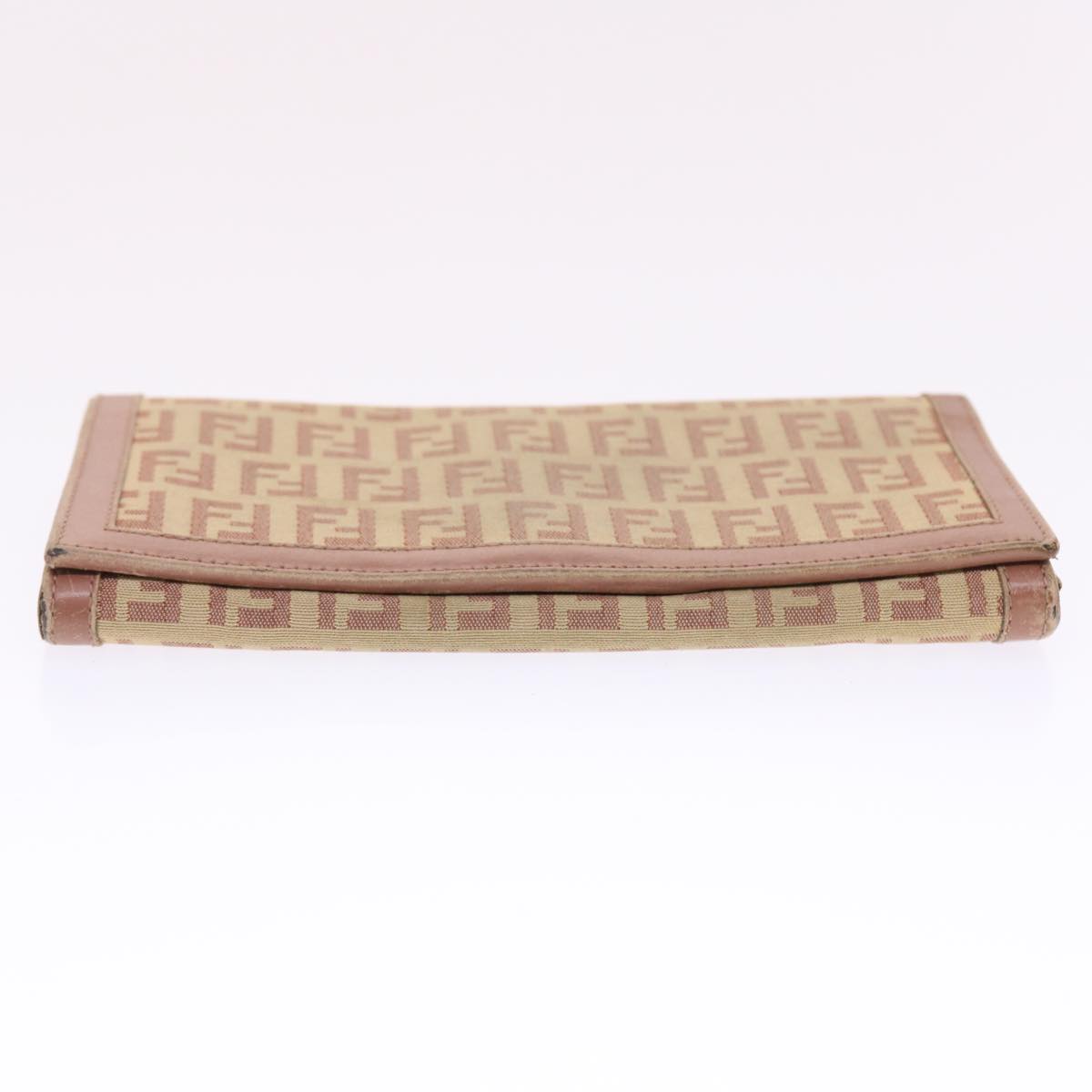FENDI Zucchino Canvas Long Wallet Pink 50821