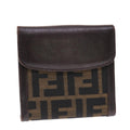 FENDI Zucca Canvas Wallet Black Brown 50832