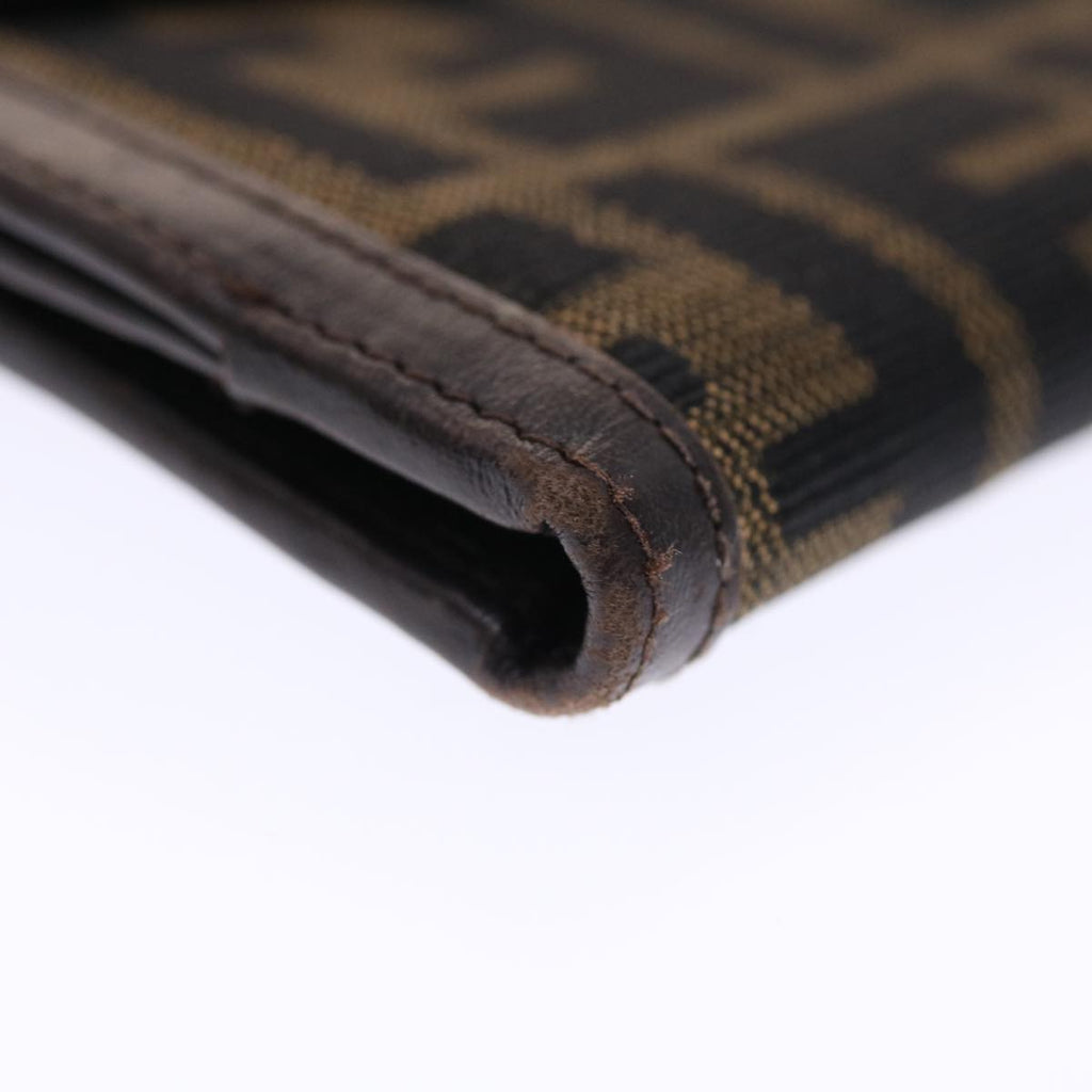 FENDI Zucca Canvas Wallet Black Brown 50832