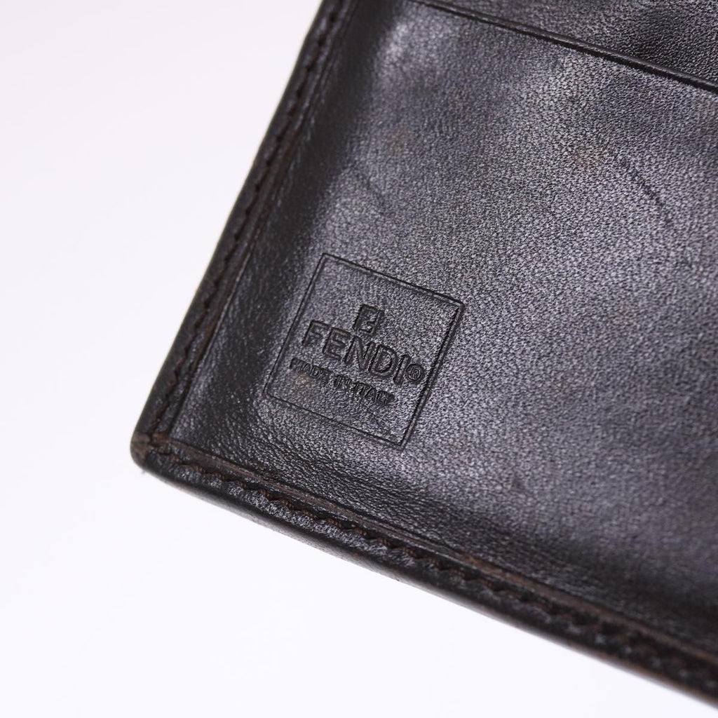 FENDI Zucca Canvas Wallet Black Brown 50832