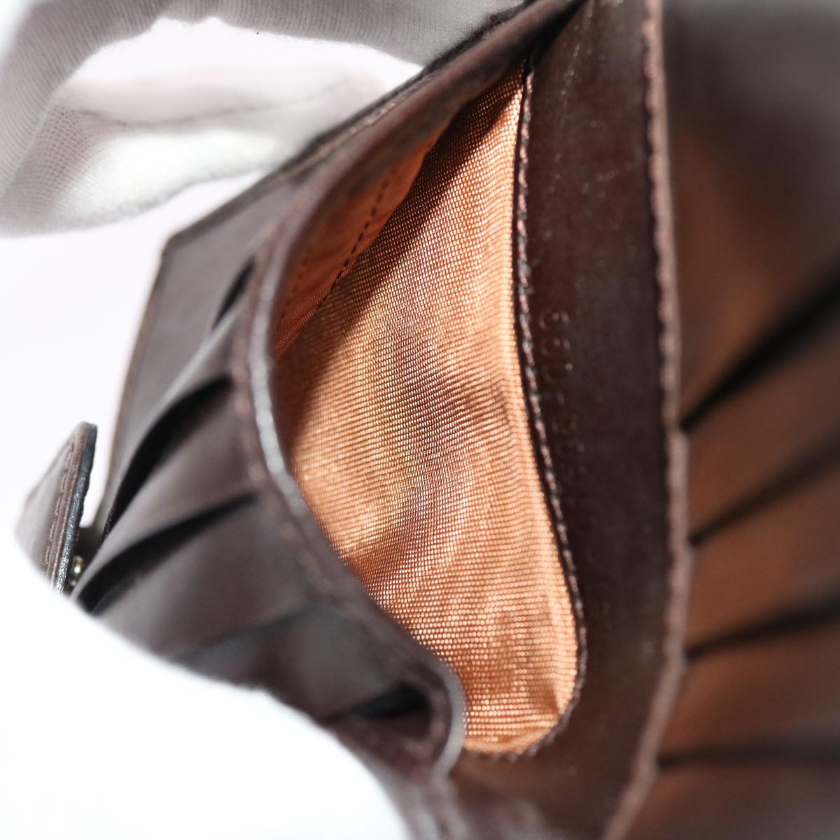 FENDI Zucca Canvas Wallet Black Brown 50832