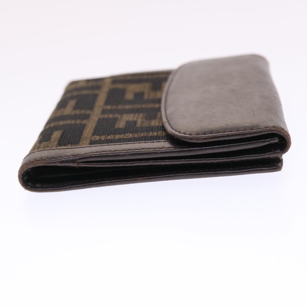 FENDI Zucca Canvas Wallet Black Brown 50832