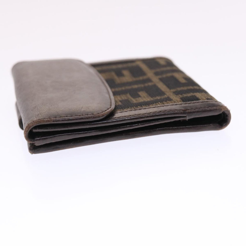 FENDI Zucca Canvas Wallet Black Brown 50832