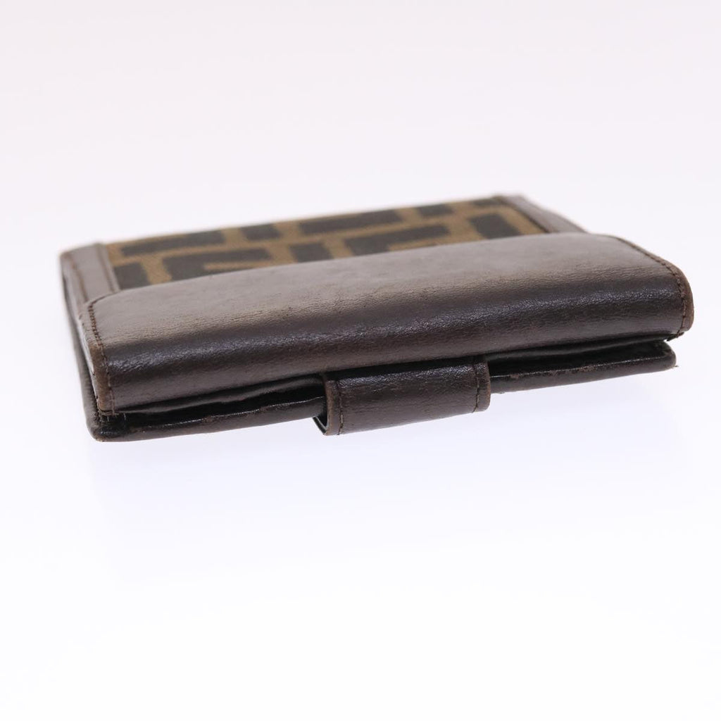 FENDI Zucca Canvas Wallet Black Brown 50832