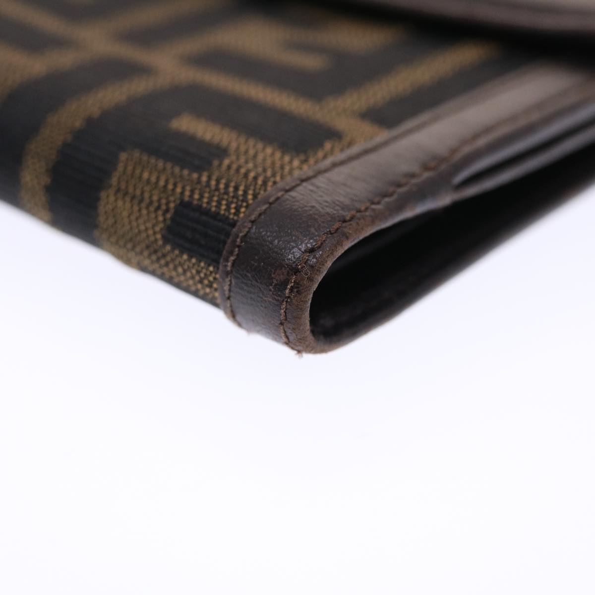 FENDI Zucca Canvas Wallet Black Brown 50832