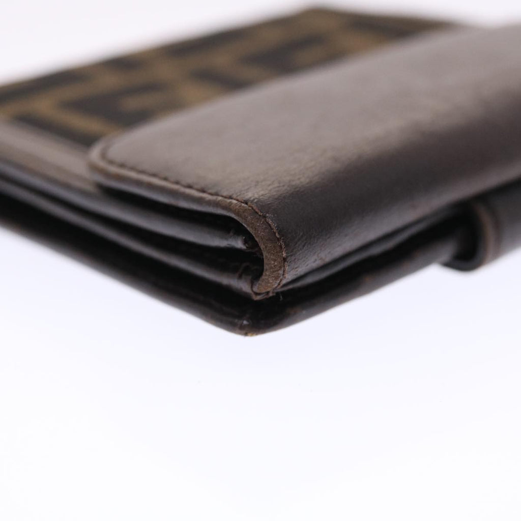 FENDI Zucca Canvas Wallet Black Brown 50832