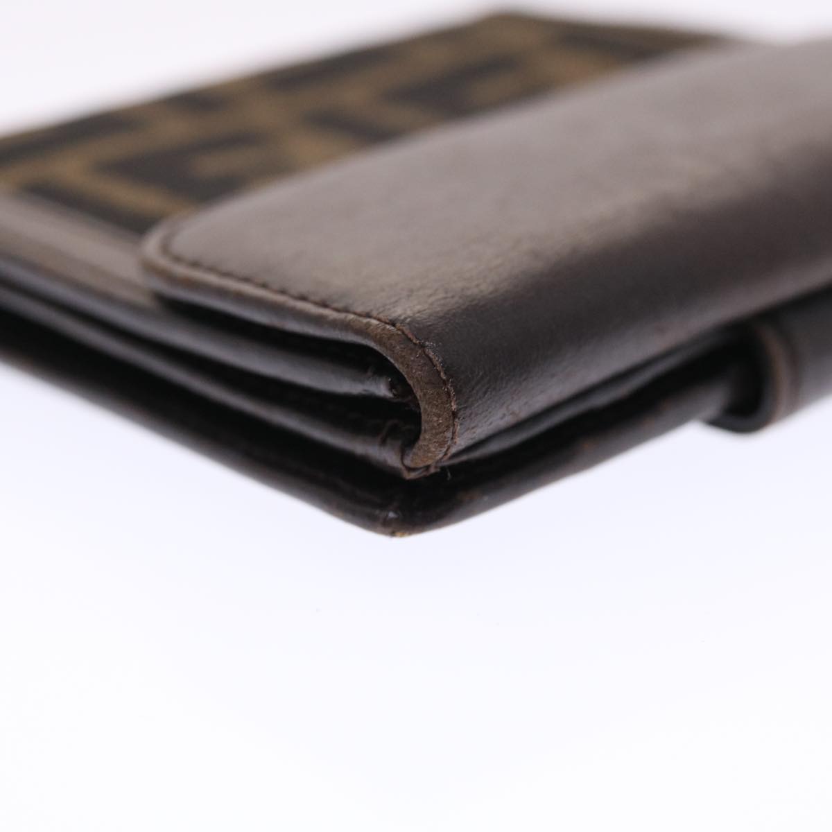 FENDI Zucca Canvas Wallet Black Brown 50832