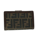 FENDI Zucca Canvas Wallet Black Brown 50849
