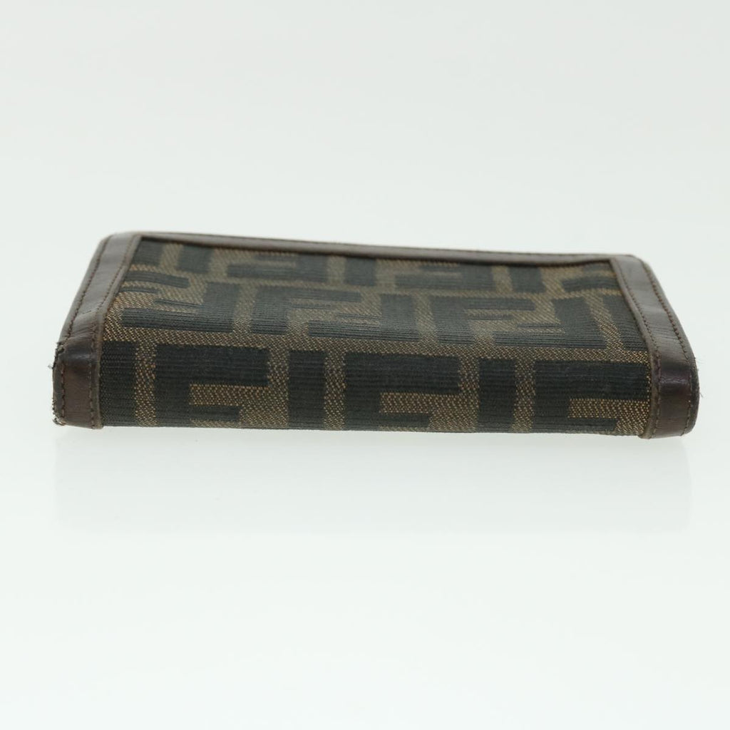 FENDI Zucca Canvas Wallet Black Brown 50849