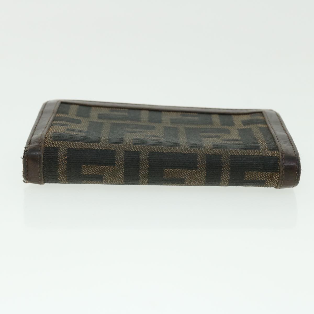 FENDI Zucca Canvas Wallet Black Brown 50849