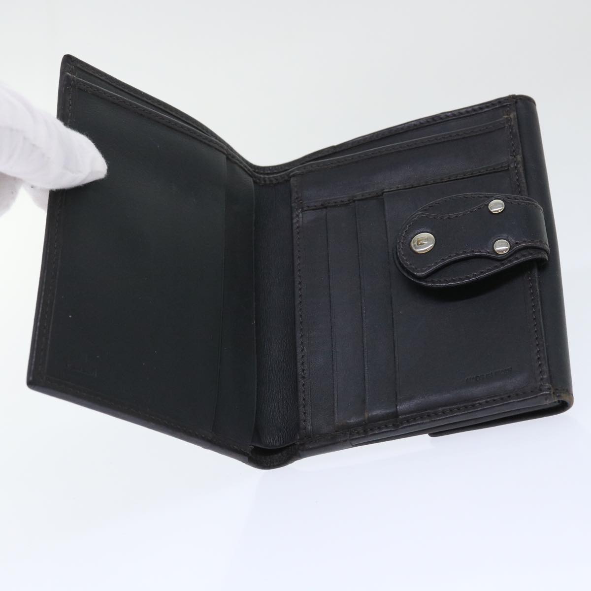 FENDI Zucca Canvas Wallet Black Brown 50855