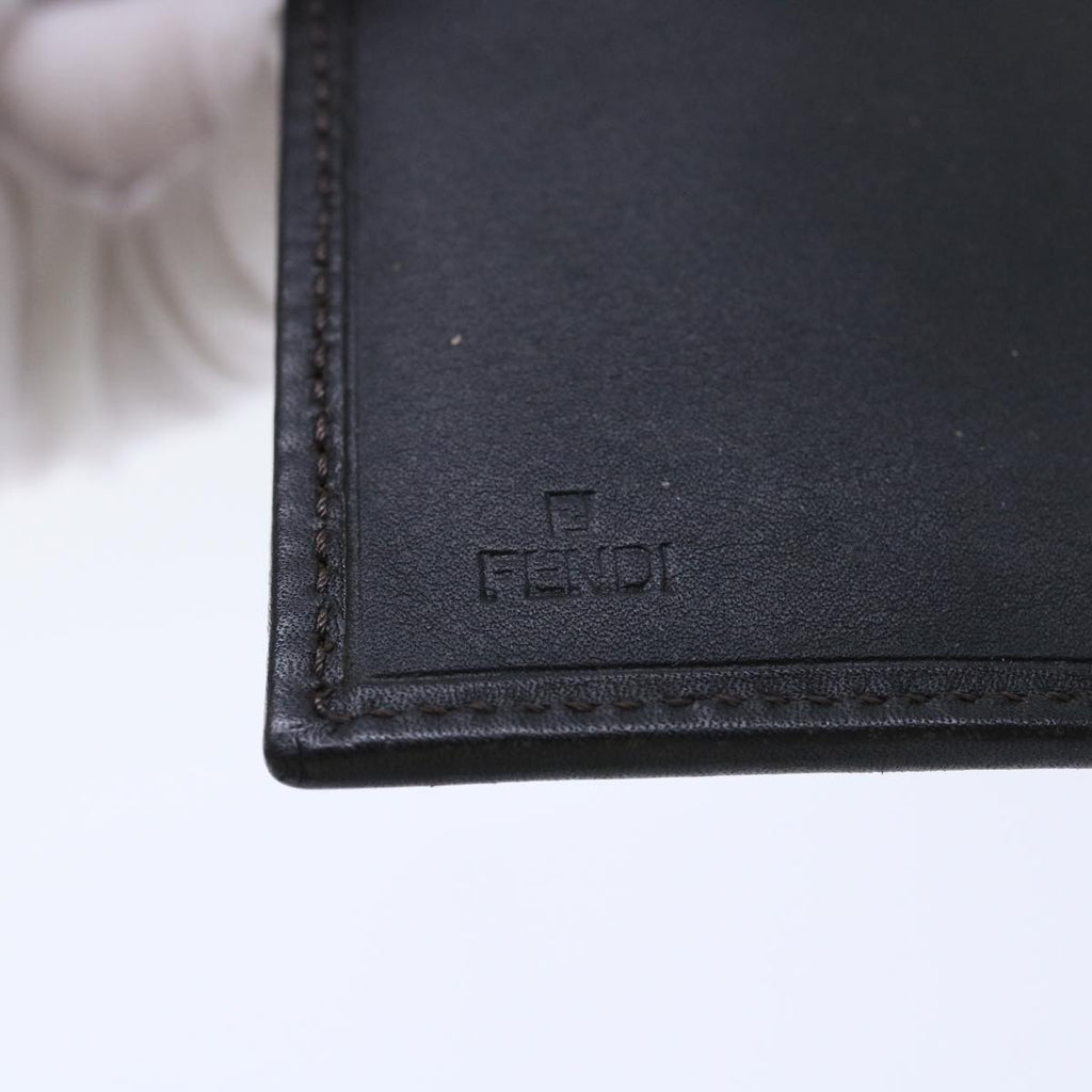 FENDI Zucca Canvas Wallet Black Brown 50855