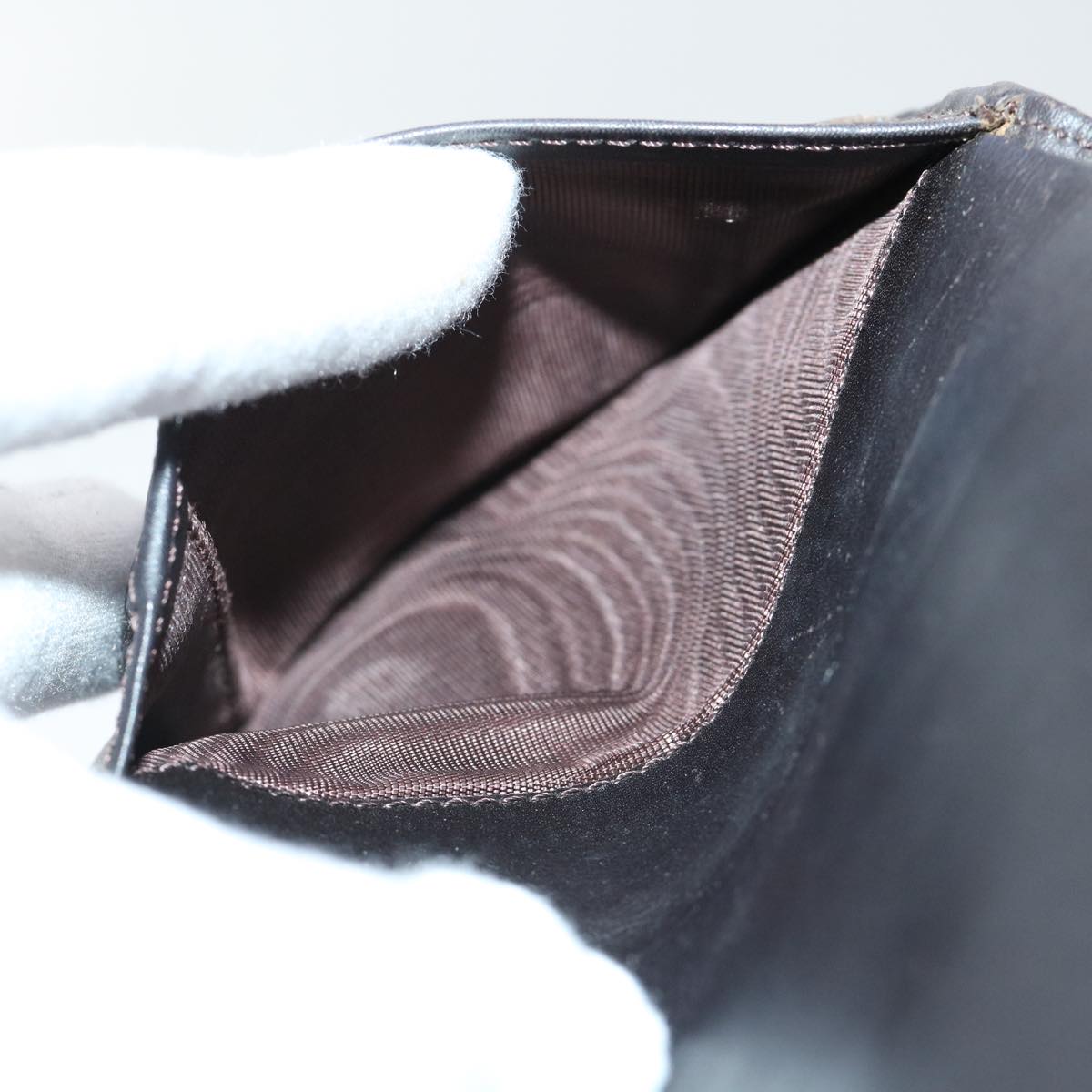 FENDI Zucca Canvas Wallet Black Brown 50855