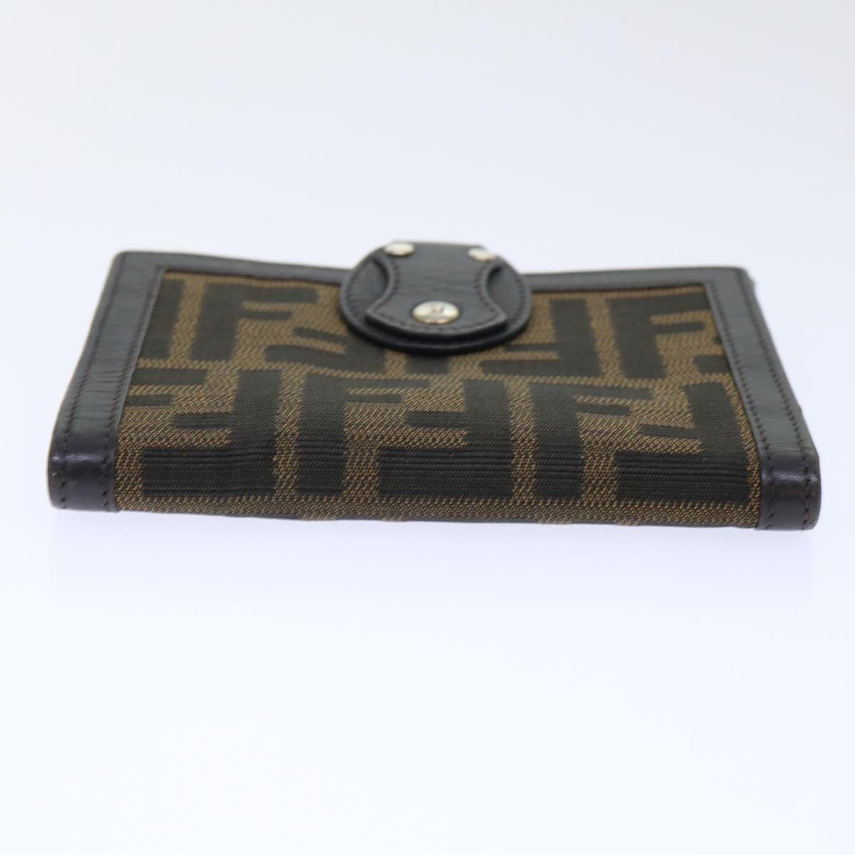 FENDI Zucca Canvas Wallet Black Brown 50855