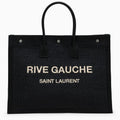 Saint Laurent Rive Gauche Black Canvas Tote Bag Men