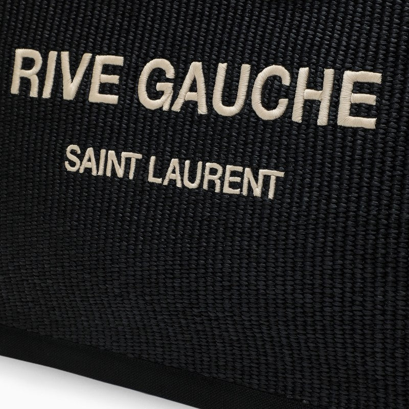 Saint Laurent Rive Gauche Black Canvas Tote Bag Men