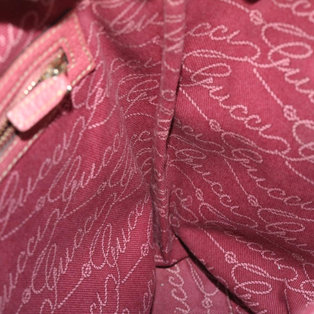 GUCCI GG Canvas Tote Bag Leather Beige Pink 153361 302982 50981
