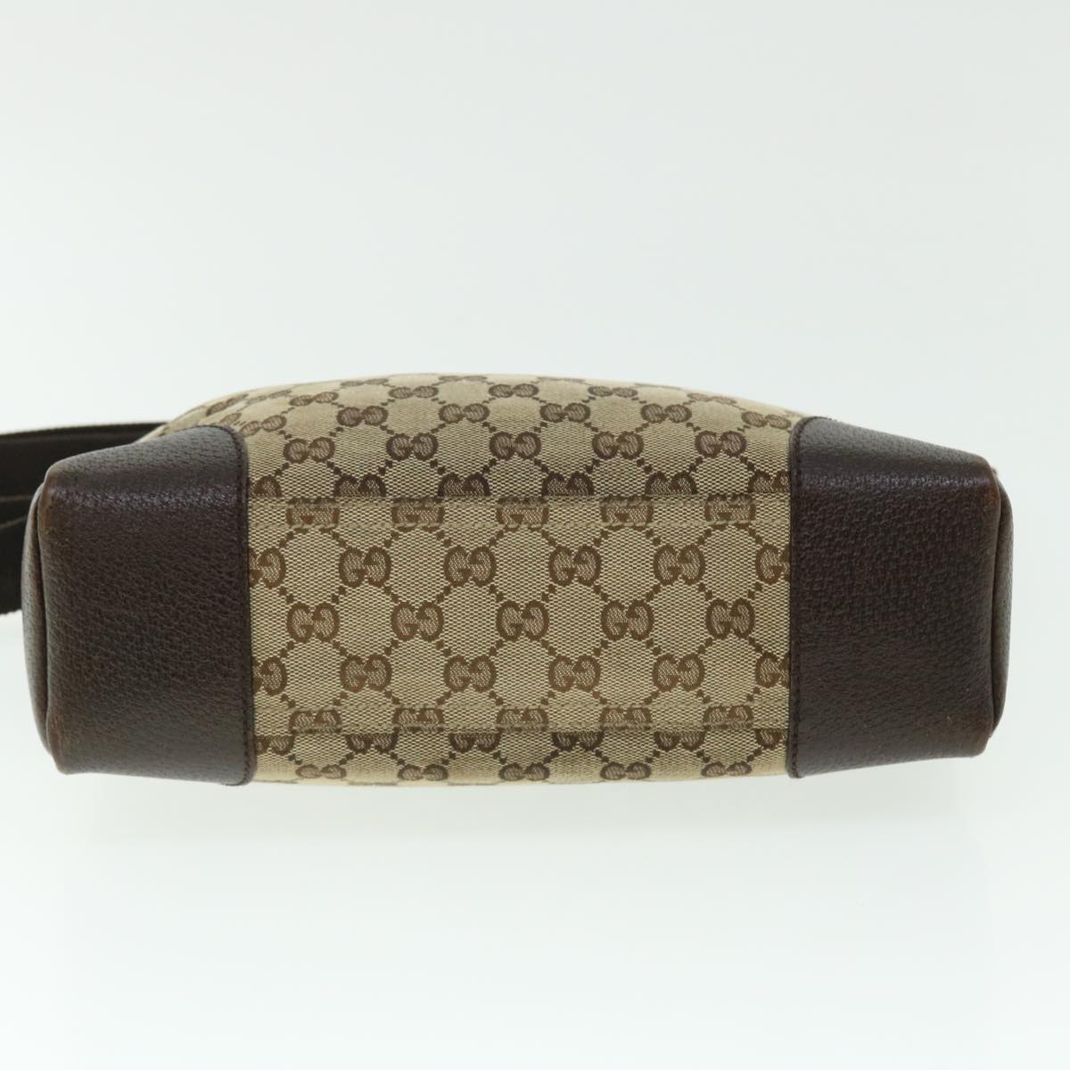 GUCCI GG Canvas Shoulder Bag Leather Beige 114273 203998 50985