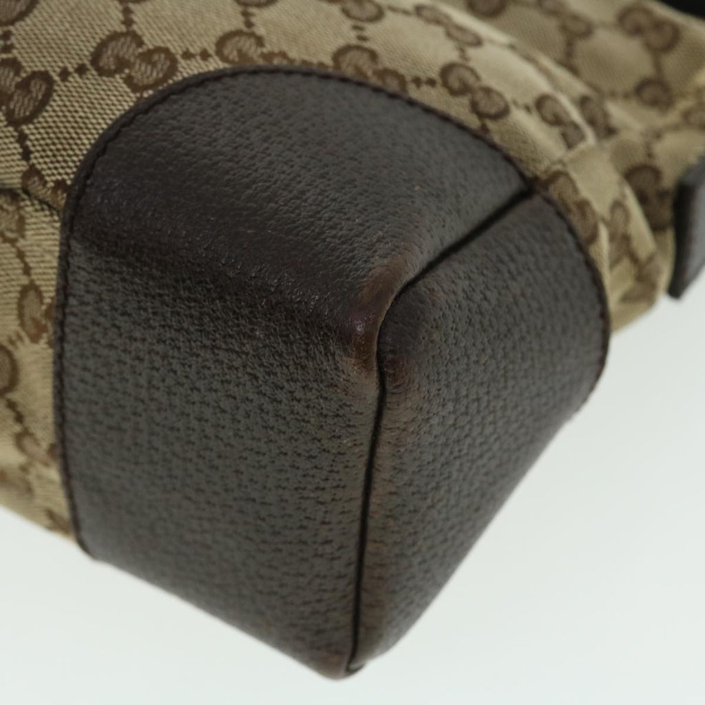 GUCCI GG Canvas Shoulder Bag Leather Beige 114273 203998 50985