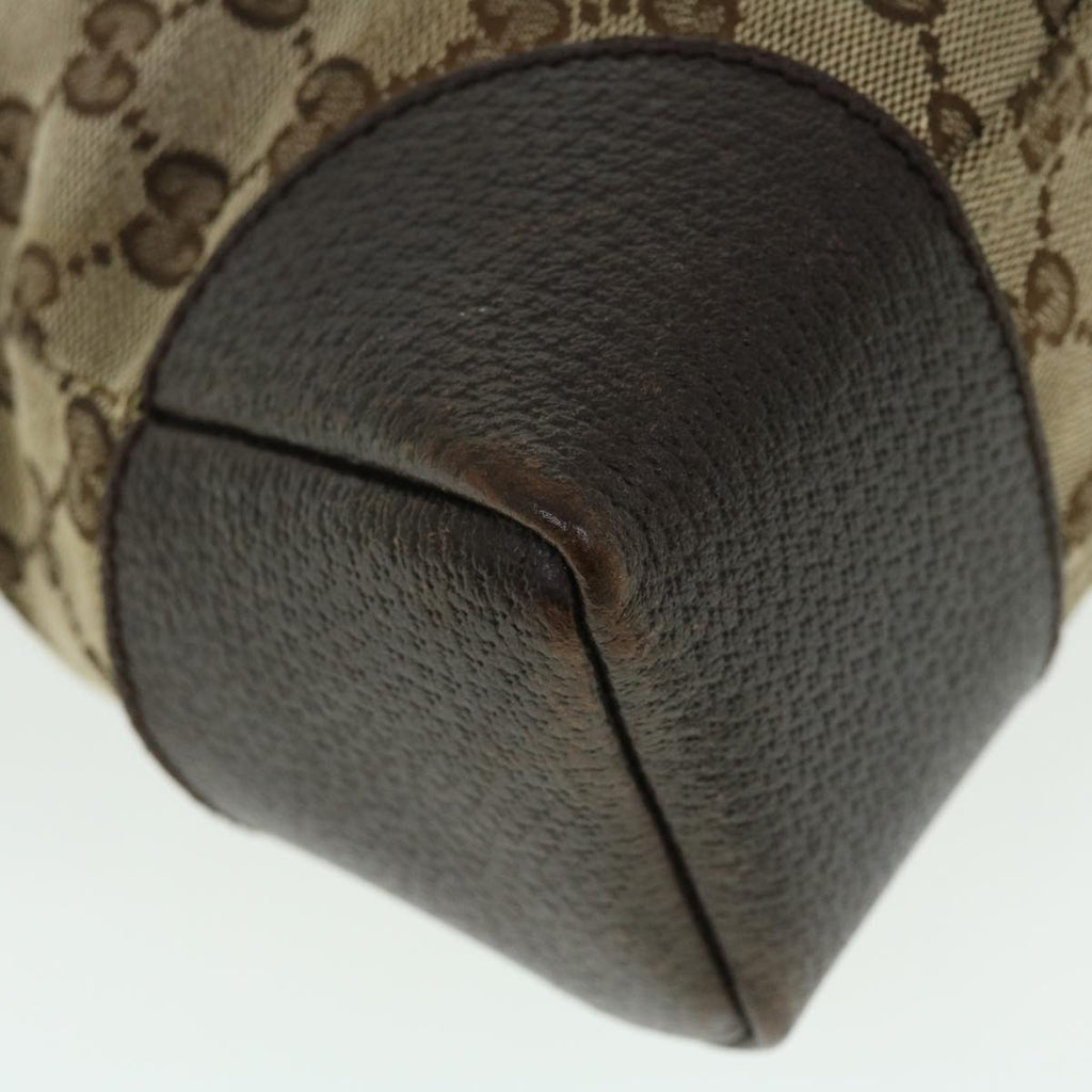 GUCCI GG Canvas Shoulder Bag Leather Beige 114273 203998 50985