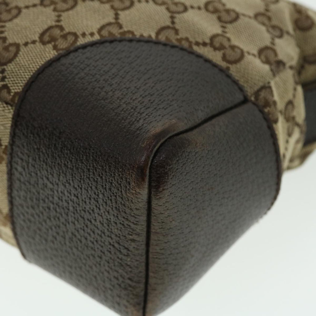 GUCCI GG Canvas Shoulder Bag Leather Beige 114273 203998 50985