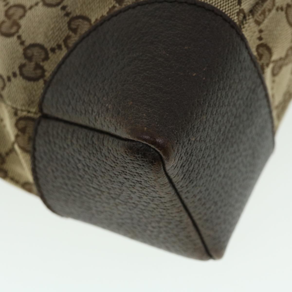 GUCCI GG Canvas Shoulder Bag Leather Beige 114273 203998 50985